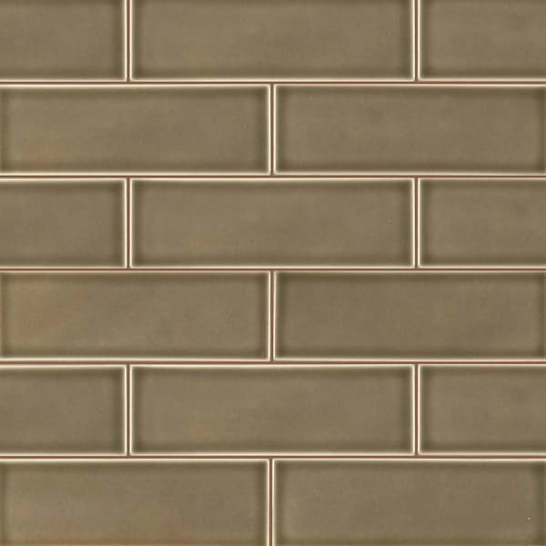 Msi Artisan Taupe SAMPLE Glossy Ceramic Brown Subway Tile - ZOR-MD-T-0129-SAM