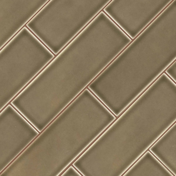 Msi Artisan Taupe SAMPLE Glossy Ceramic Brown Subway Tile - ZOR-MD-T-0129-SAM