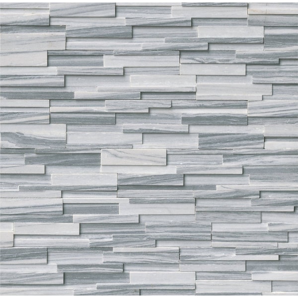 Msi Alaska Gray 3D Ledger Corner SAMPLE Honed Marble Wall Tile - ZOR-PNL-0013-SAM