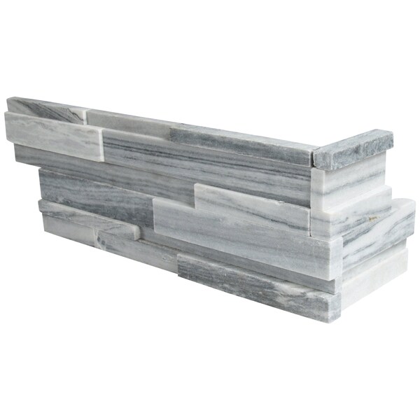 Msi Alaska Gray 3D Ledger Corner SAMPLE Honed Marble Wall Tile - ZOR-PNL-0013-SAM