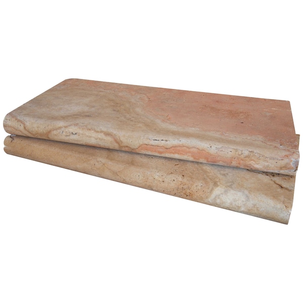 Msi Porcini 12 In. X 24 In. Brushed Travertine Pool Coping - ZOR-LSC-0016