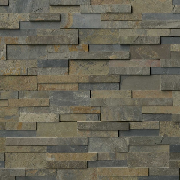 Msi Rustic Gold Splitface Ledger Corner 6 In. X 18 In. Natural Slate Wall Tile, 6PK - ZOR-PNL-0078