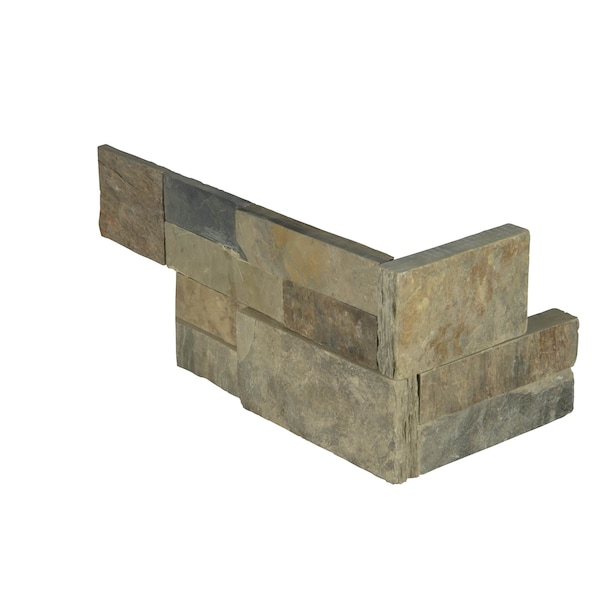 Msi Rustic Gold Splitface Ledger Corner 6 In. X 18 In. Natural Slate Wall Tile, 6PK - ZOR-PNL-0078
