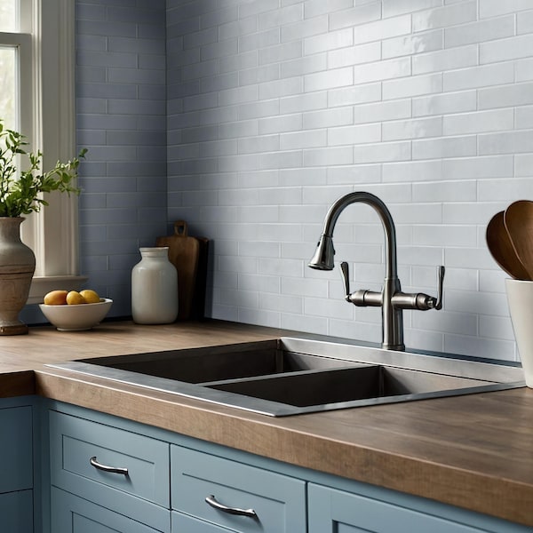 Msi Renzo Sky 3" X 12" Glossy Ceramic Blue Wall Tile, PK22 - ZOR-PT-0111