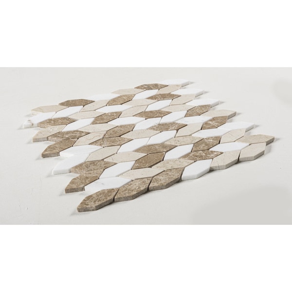 Andova Tiles SAMPLE Channing Elongated Hex  1 x 25 Marble Honeycomb Mosaic Wall  Floor Tile - SAM-ANDCHA135