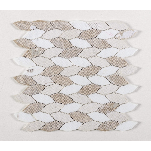 Andova Tiles SAMPLE Channing Elongated Hex  1 x 25 Marble Honeycomb Mosaic Wall  Floor Tile - SAM-ANDCHA135