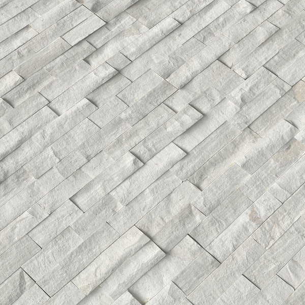 Msi White Oak Splitface Ledger Panel 6 in.  X 24 in.  Natural Marble Wall Tile, 6PK - ZOR-PNL-0121
