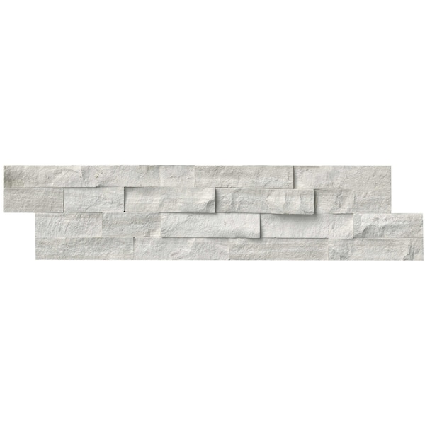 Msi White Oak Splitface Ledger Panel 6 in.  X 24 in.  Natural Marble Wall Tile, 6PK - ZOR-PNL-0121