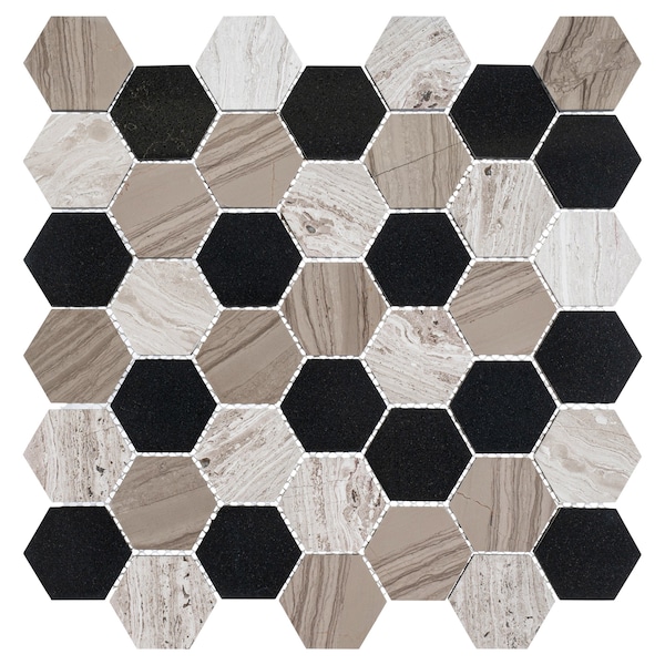 Andova Tiles ANDOVA TILES Channing 2" x 2" Marble Honeycomb Mosaic Floor Use Tile - ANDCHA123