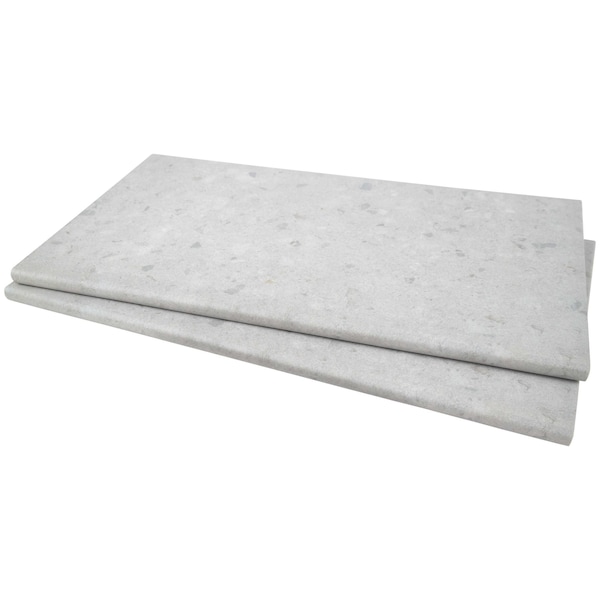 Msi Terrazo Glacier 13 in.  X 24 in.  Glazed Porcelain Pool Coping, 2PK - ZOR-LSC-0082