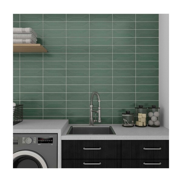 Daltile Mythology 4'' x 12'' Ceramic Wave Crest Wall Tile 8.36 SQFT per Carton, 22PK - MY94412MODWC1P2