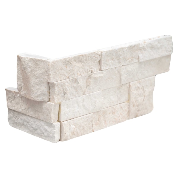 Msi Rockmount Mayra White Splitface Ledger Panel 6 In. X 18 In. Natural Limestone Wall Tile, 4PK - ZOR-PNL-0009