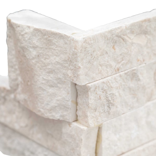 Msi Rockmount Mayra White Splitface Ledger Panel 6 In. X 18 In. Natural Limestone Wall Tile, 4PK - ZOR-PNL-0009