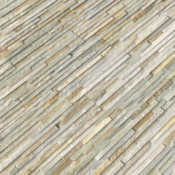 Msi Golden Honey Pencil Ledger Panel 6 In. X 24 In. Natural Quartzite Wall Tile, 8PK - ZOR-PNL-0057