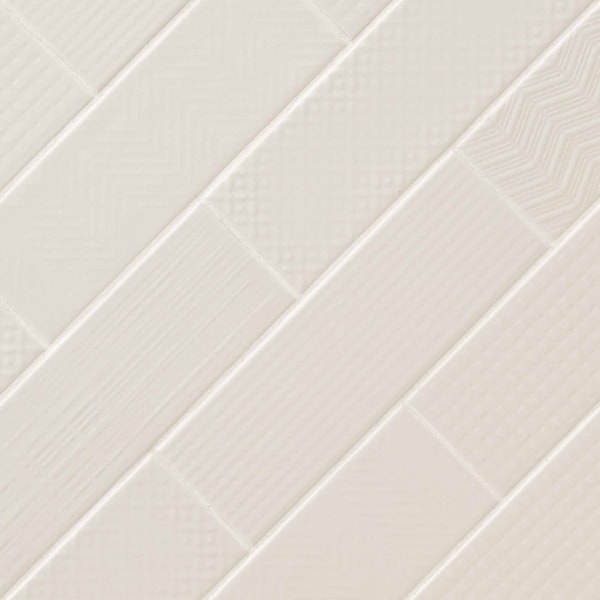 Msi Urbano Crema 3D Mix 4 In. X 12 In. Glossy Glazed Ceramic White Textured Subway Tile, 30PK - ZOR-PT-0522
