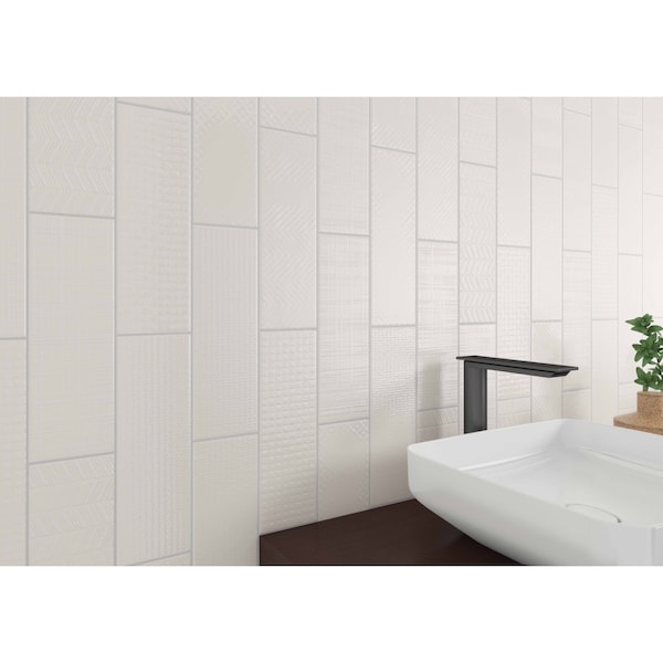 Msi Urbano Crema 3D Mix 4 In. X 12 In. Glossy Glazed Ceramic White Textured Subway Tile, 30PK - ZOR-PT-0522