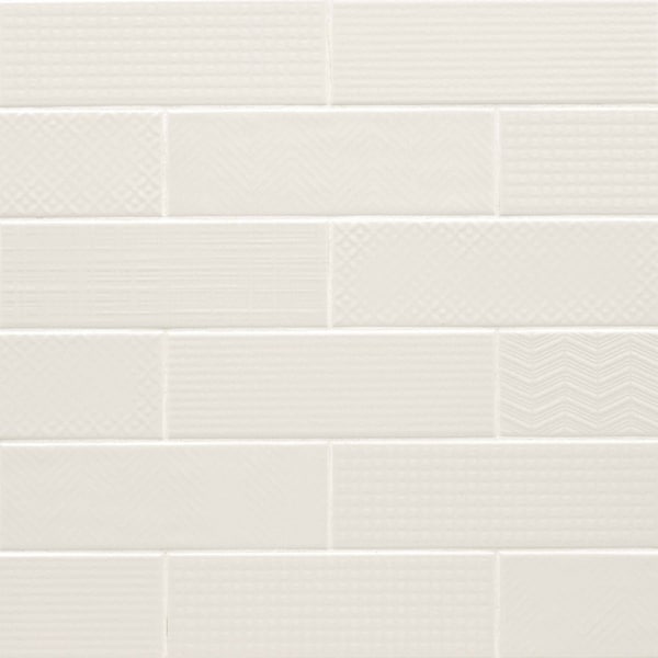 Msi Urbano Crema 3D Mix 4 In. X 12 In. Glossy Glazed Ceramic White Textured Subway Tile, 30PK - ZOR-PT-0522