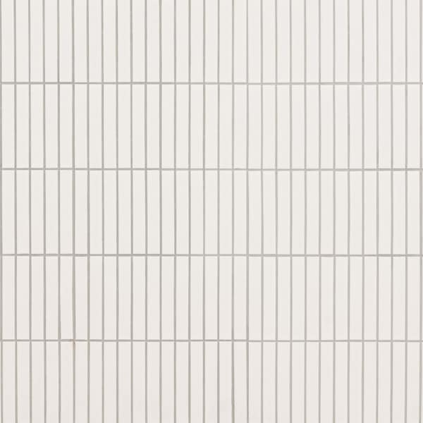 Msi White Matte Stacked 11.69 in x 11.54 in Matte Porcelain Mesh Mounted Mosaic Tile, 15PK - ZOR-MD-0596