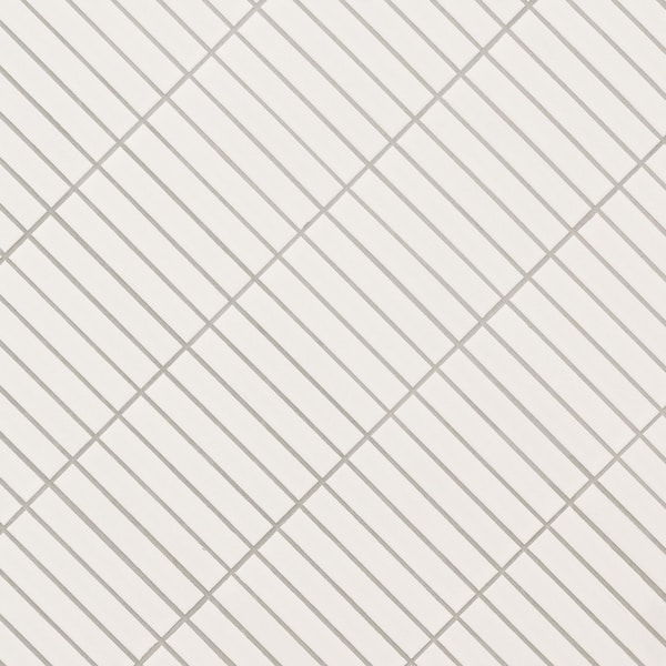 Msi White Matte Stacked 11.69 in x 11.54 in Matte Porcelain Mesh Mounted Mosaic Tile, 15PK - ZOR-MD-0596