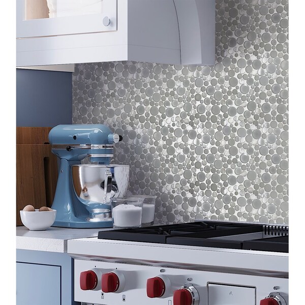 Apollo Tile Pearl And Glass Bubble 4.67 sq.ft 11.6 in. x11.6 in. Mosaic Tile, 5PK - APLMOK99015EC110