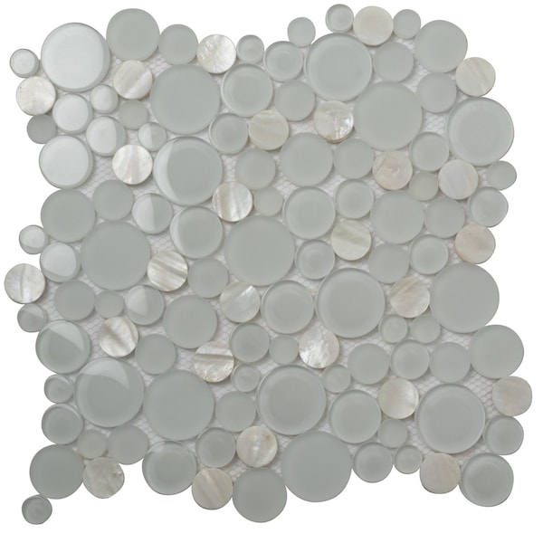 Apollo Tile Pearl And Glass Bubble 4.67 sq.ft 11.6 in. x11.6 in. Mosaic Tile, 5PK - APLMOK99015EC110