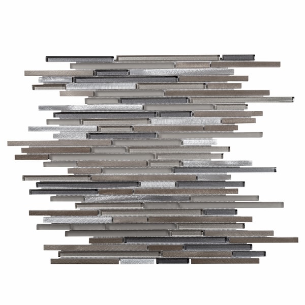 Apollo Tile Sample of Urban Rain 11.8"x11.8" Linear Glass And Metal Mosaic Tile - APLCAS99005EC09 SAMPLE
