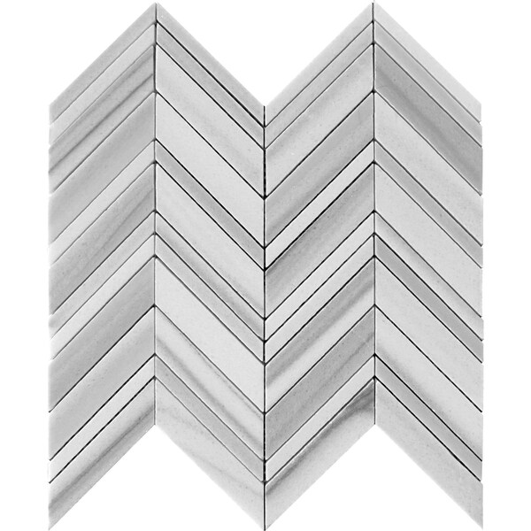 Apollo Tile Equator Chevron 5.08 sq.ft 12 in. x12.2 in. Marble Mosaic Tile, 5PK - APLMRM99CV05EC87
