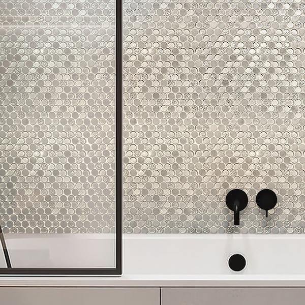 Apollo Tile Pearl River 4.83 sq.ft 11.8 in. x11.8 in. Penny Round Glass Mosaic Tile, 5PK - APLMOK99020EC05