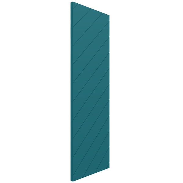 Ekena Millwork 12W x 57H True Fit PVC Diagonal Slat Modern Style Fixed Mount Shutters, Antigua, PR - TFP001DG12X057AN