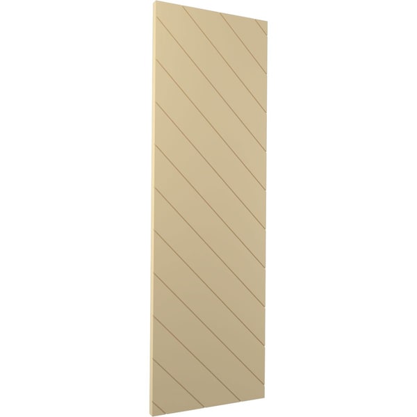 Ekena Millwork 12W x 45H True Fit PVC Diagonal Slat Modern Style Fixed Mount Shutters, Natural Twine, PR - TFP001DG12X045NT