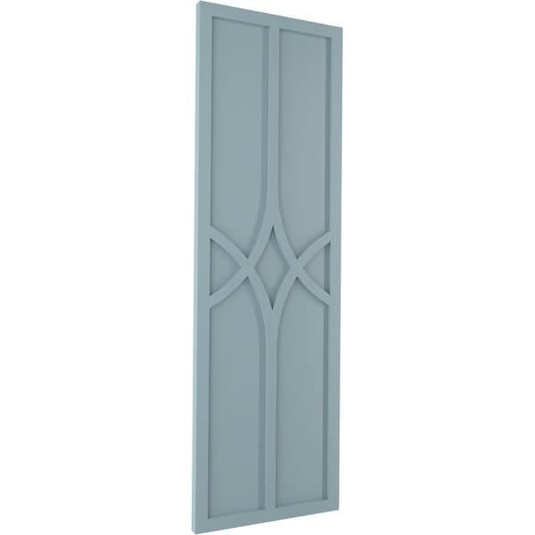 Ekena Millwork True Fit PVC Cedar Park Fixed Mount Shutters, Peaceful Blue, 15W x 37H, PR - TFP001CP15X037SB