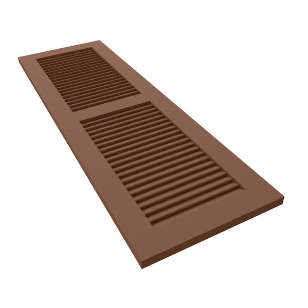 Ekena Millwork True Fit PVC, Two Equal Louver Shutters, Burnt Toffee, 15W x 43H, PR - TFP101LVF15X043BT