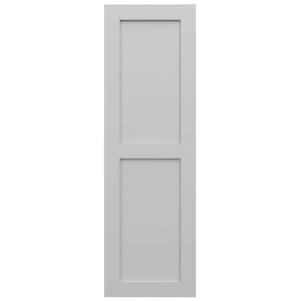 Ekena Millwork True Fit PVC Two Equal Flat Panel Shutters, Hailstorm Gray, 15W x 52H, PR - TFP101FPF15X052ST