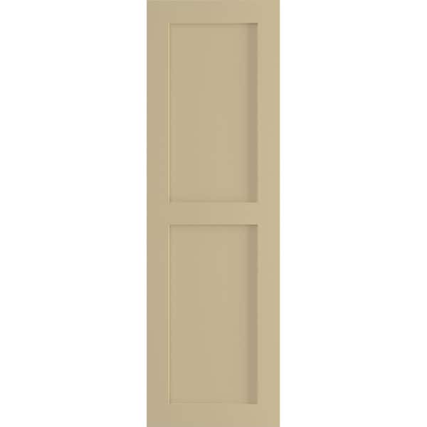 Ekena Millwork True Fit PVC Two Equal Flat Panel Shutters, Natural Twine, 15W x 30H, PR - TFP101FPF15X030NT