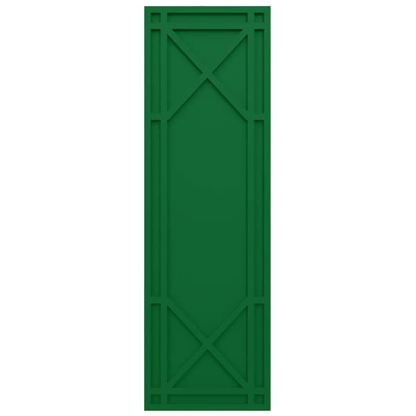 Ekena Millwork True Fit PVC Bungalow Fixed Mount Shutters, Viridian Green, 15W x 43H, PR - TFP001BG15X043HG