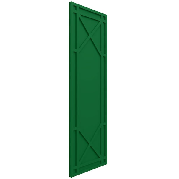Ekena Millwork True Fit PVC Bungalow Fixed Mount Shutters, Viridian Green, 15W x 43H, PR - TFP001BG15X043HG