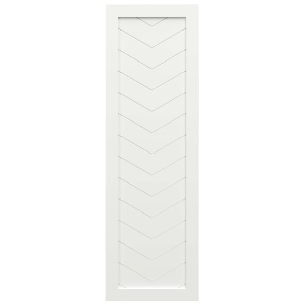 Ekena Millwork True Fit PVC Single Panel Chevron Modern Style Fixed Mount Shutters, Unfinished, 15W x 63H, PR - TFP001CV15X063UN