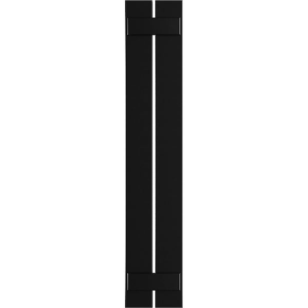 Ekena Millwork True Fit PVC Two Board Spaced Board-n-Batten Shutters, Black, 11 1/4W x 66H, PR - TFP101SBF11X066BL