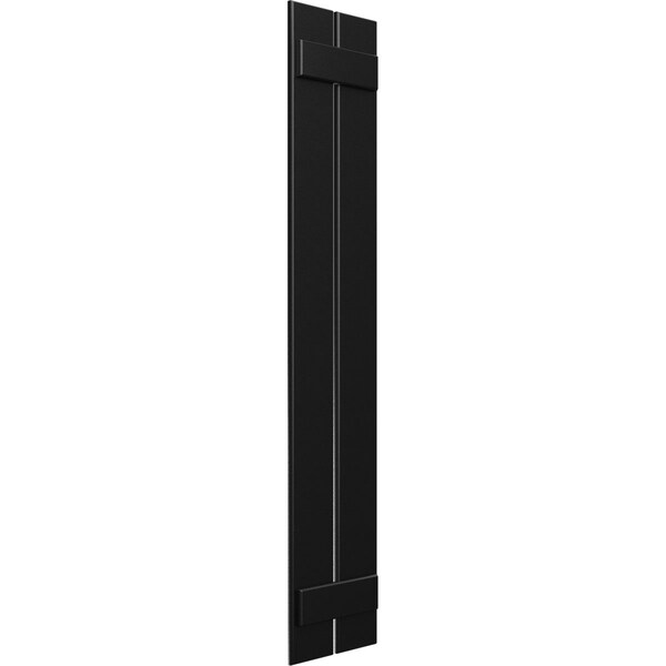 Ekena Millwork True Fit PVC Two Board Spaced Board-n-Batten Shutters, Black, 11 1/4W x 66H, PR - TFP101SBF11X066BL