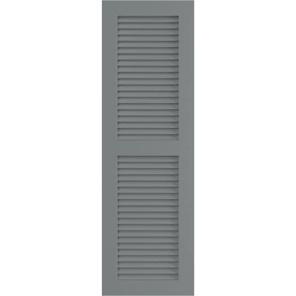Ekena Millwork True Fit PVC Two Equal Louver Shutters, Ocean Swell, 12W x 58H, PR - TFP101LVF12X058CH