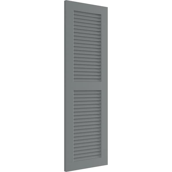 Ekena Millwork True Fit PVC Two Equal Louver Shutters, Ocean Swell, 12W x 58H, PR - TFP101LVF12X058CH