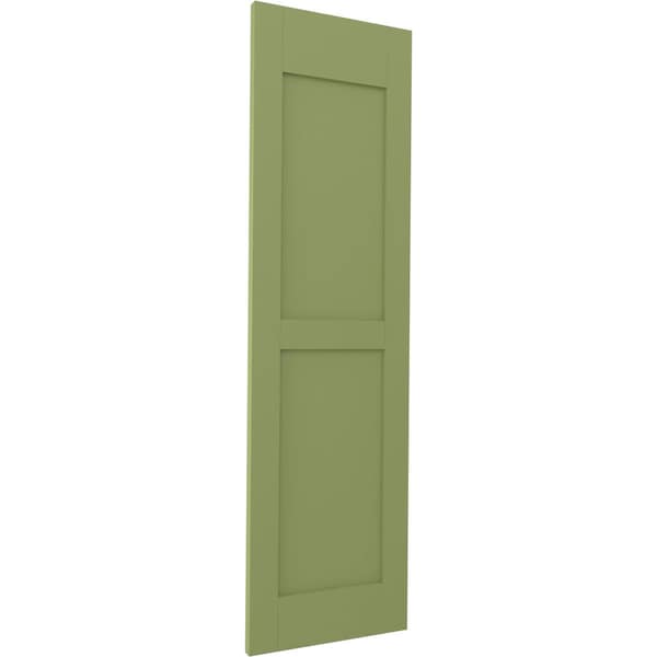 Ekena Millwork Americraft 2 Equal Flat Panel Exterior Real Wood Shutters, RW101FP12X42MGH, PR - RW101FP12X42MGH
