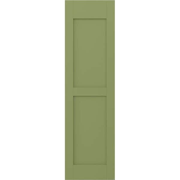 Ekena Millwork Americraft 2 Equal Flat Panel Exterior Real Wood Shutters, RW101FP12X42MGH, PR - RW101FP12X42MGH