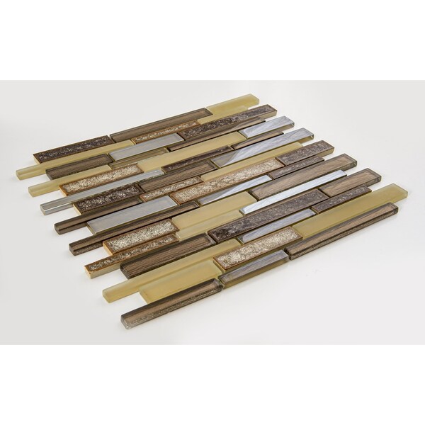 Andova Tiles ANDOVA TILES Reign 2" x 0.25" Straight Edge Glass Mosaic Wall Tile - ANDREI531
