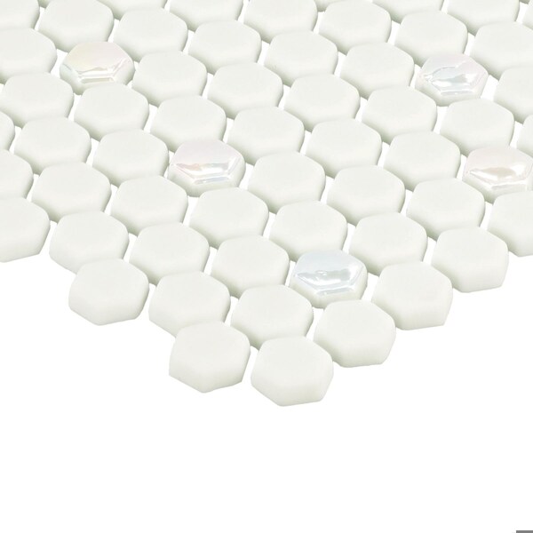 Daltile Starcastle 5/8'' Mini Hexagon Glass Wall and Floor Mosaic, 15PK - SC75MINIHEXMSMT