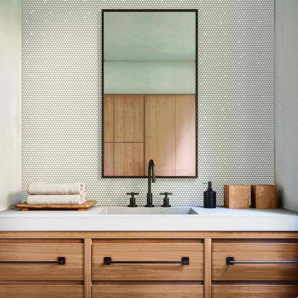 Daltile Starcastle 5/8'' Mini Hexagon Glass Wall and Floor Mosaic, 15PK - SC75MINIHEXMSMT