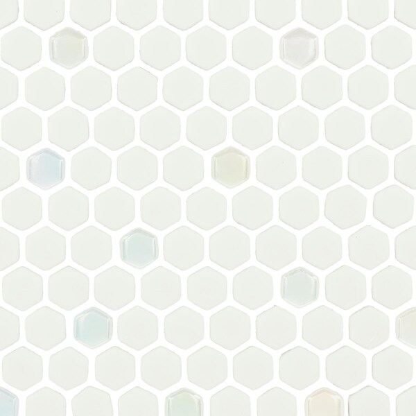 Daltile Starcastle 5/8'' Mini Hexagon Glass Wall and Floor Mosaic, 15PK - SC75MINIHEXMSMT