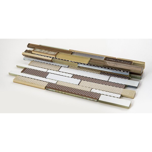 Andova Tiles SAMPLE Reign 2 x 025 Straight Edge Glass Mosaic Wall Tile - SAM-ANDREI531