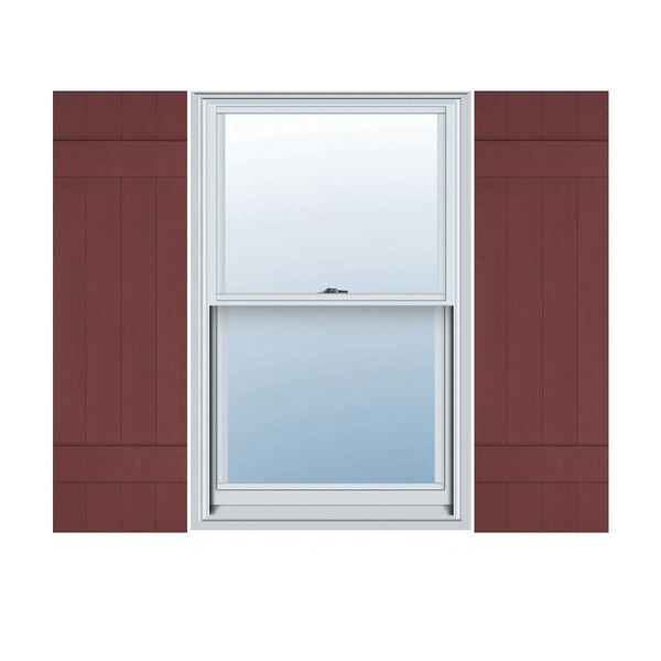 Ekena Millwork Lifetime Vinyl, 4 Board Joined (2 Batten), Board-n-Batten Shutters, w/Shutter-Loks, LJ4C14X02700WN, PR - LJ4C14X02700WN