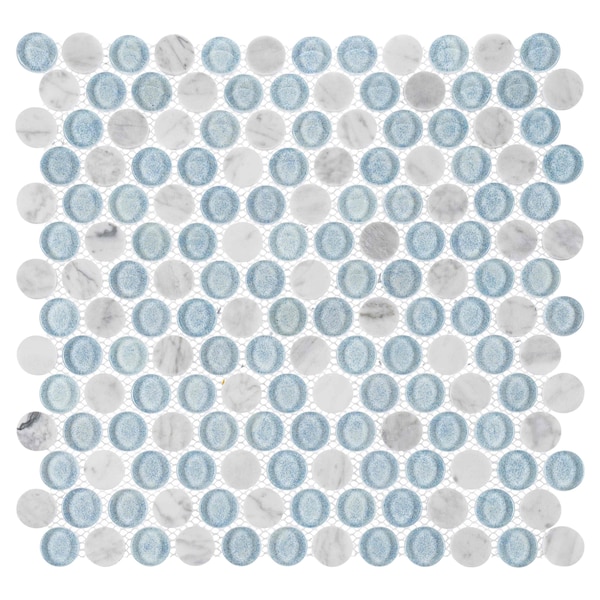 Andova Tiles SAMPLE- Space 3/4 in. Glass Mosaic Wall & Floor Tile - SAM-ANDMARB1010